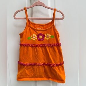 Healthtex 3T Girls Orange Floral Ruffle Camisole Shirt Top Blouse